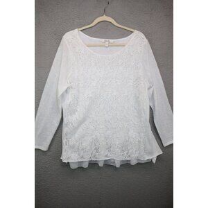 Krazy Kat Sheer Lace Tunic-Size XL-Cottagecore-Lagenlook